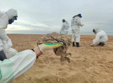 Курсанты Центра «ВОИН» ликвидируют последствия экологической катастрофы в Анапе